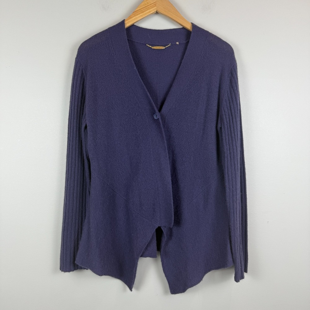 One‎ Girl Who 100% Cashmere Cardigan Women S Purple One Button Soft Cozy Classic